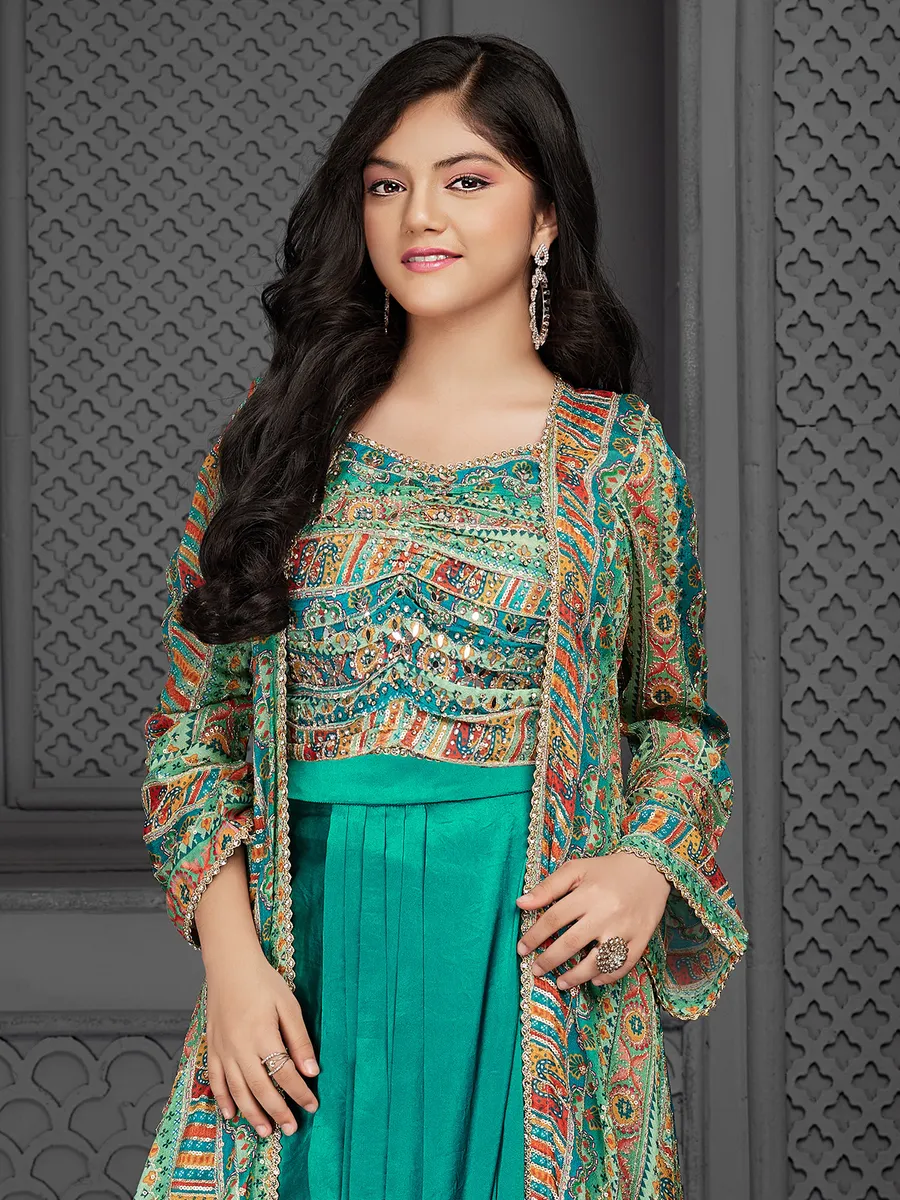 Latest rama blue silk designet suit