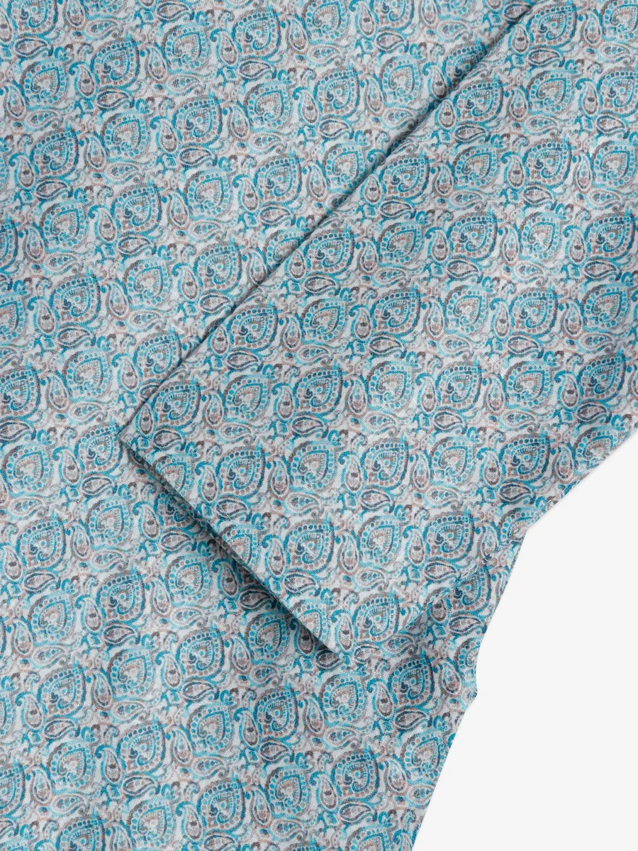 Latest sky blue cotton printed kurta suit