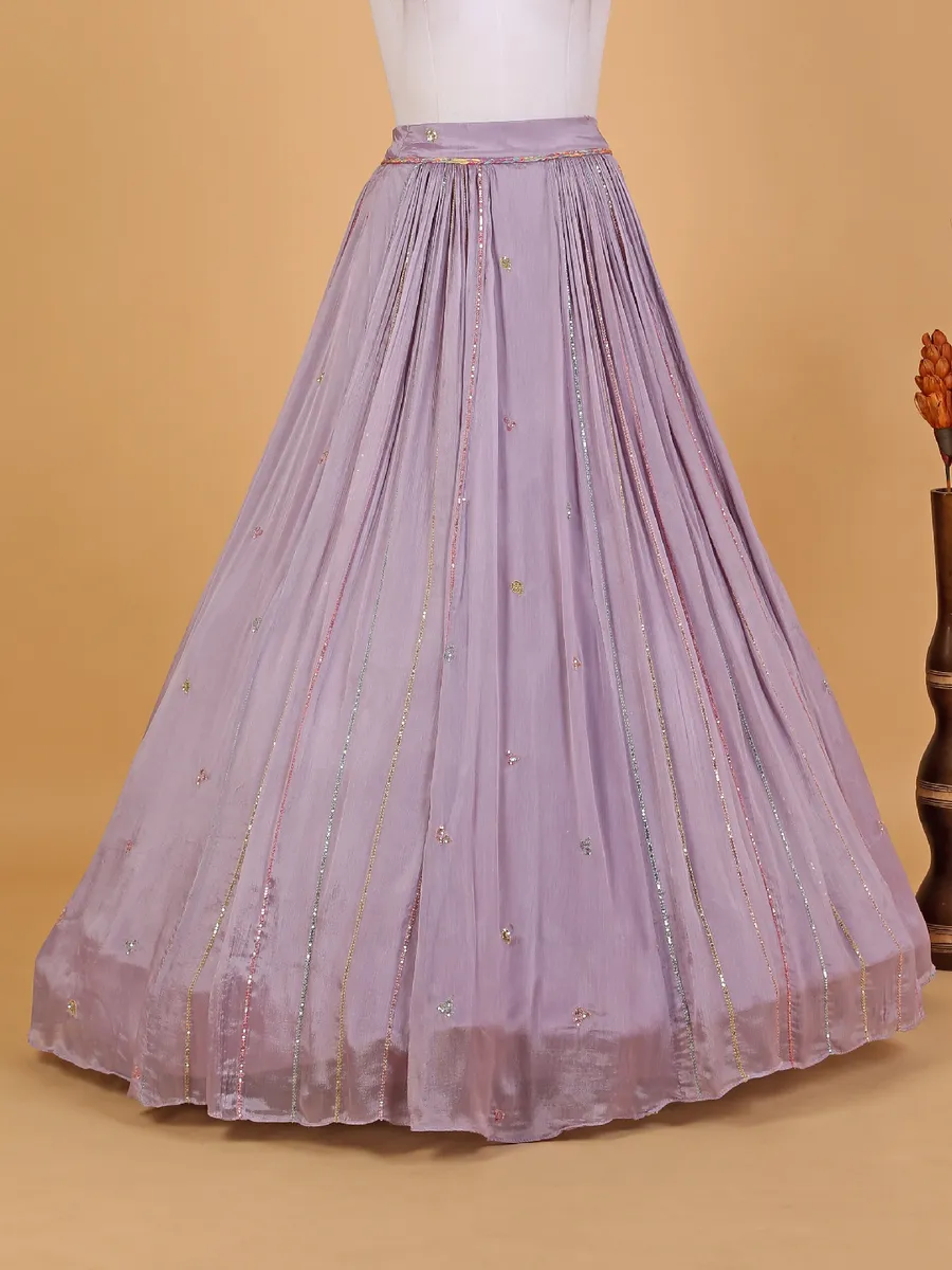 Lavender chiffon designer lehenga choli