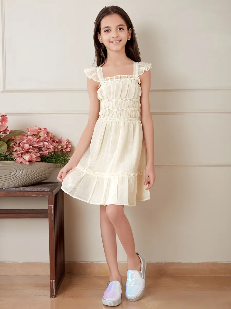 Leo n Babes cream georgette frock