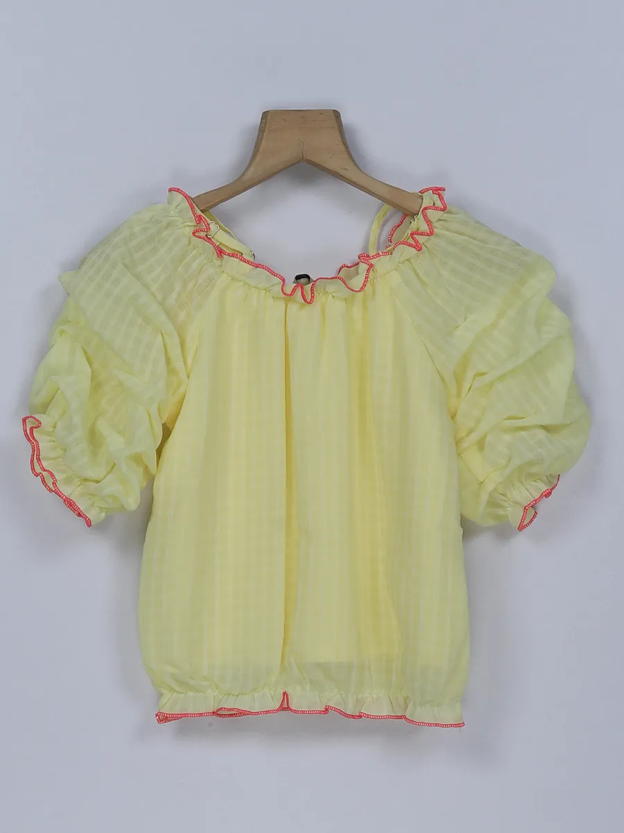 Leo n Babes green georgette checks top