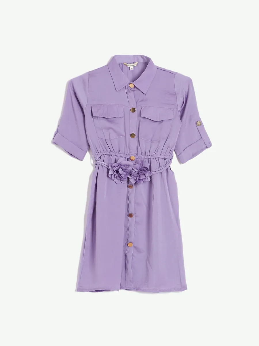 Leo n Babes lavender satin frock