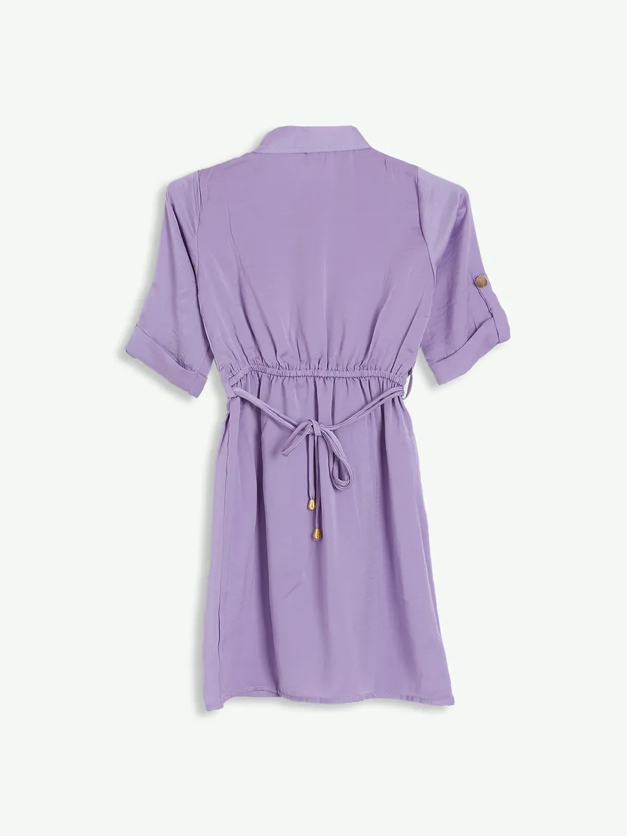 Leo n Babes lavender satin frock