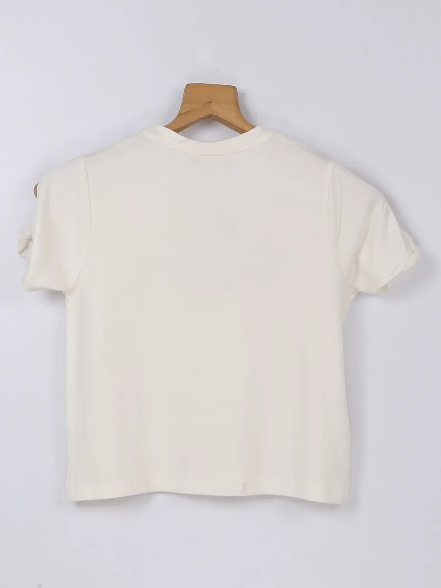 Leo n Babes off white cotton casual top