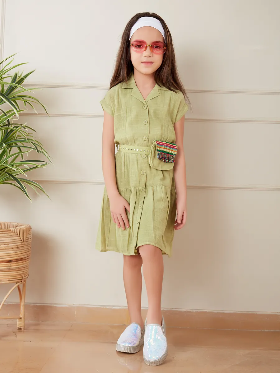 Leo n Babes olive plain frock