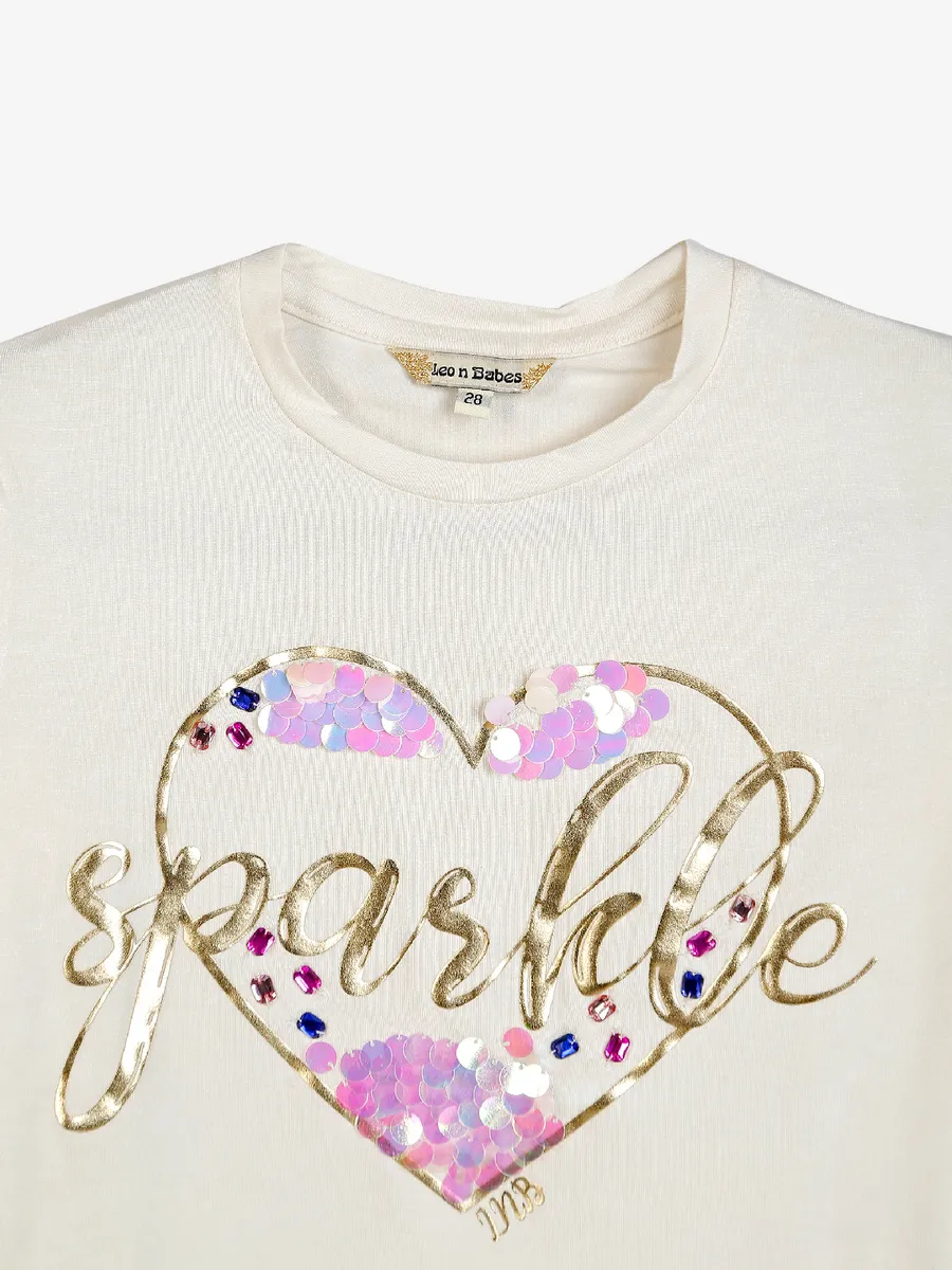 Leo n Babes white printed top