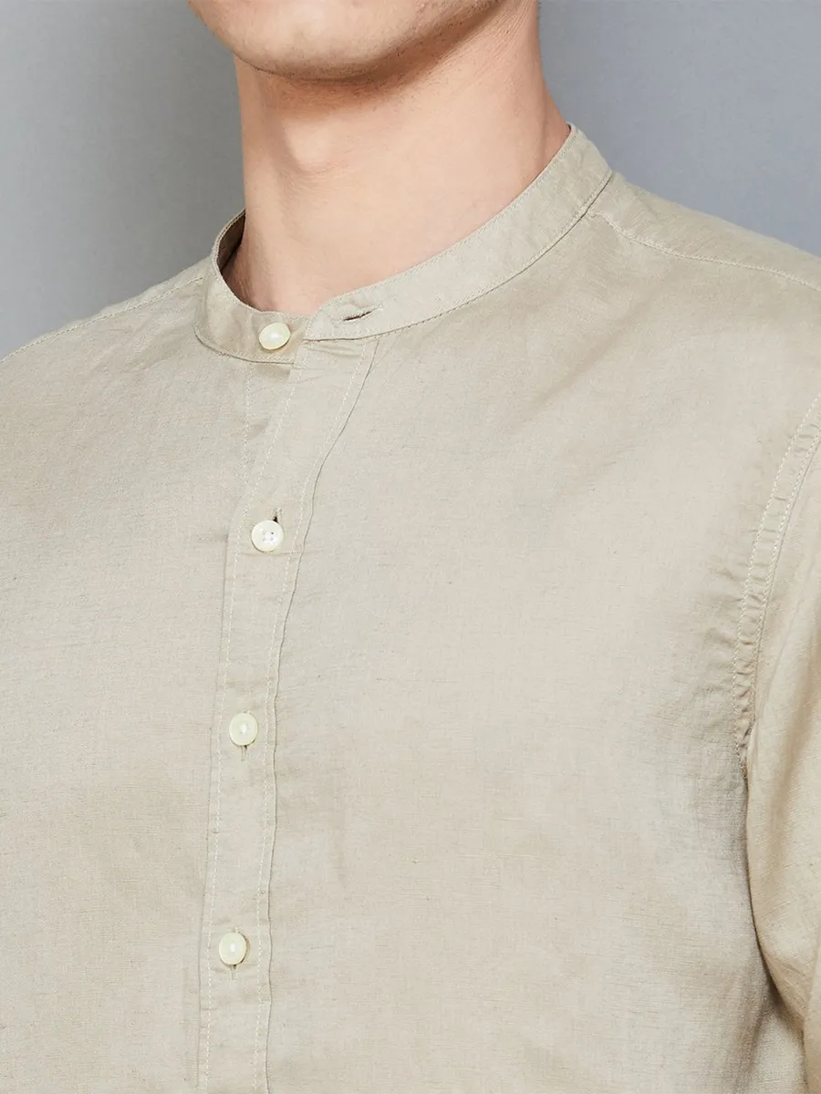 LEVIS beige cotton plain shirt