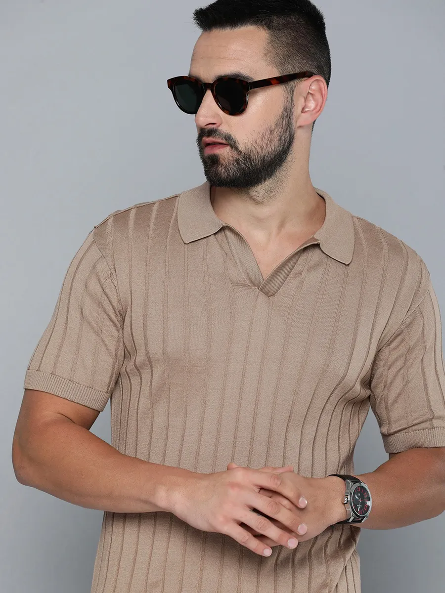 Levis beige cotton stripe t-shirt