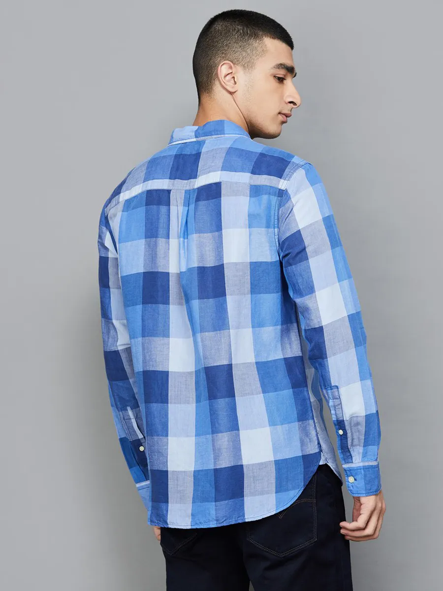 LEVIS blue checks cotton casual shirt