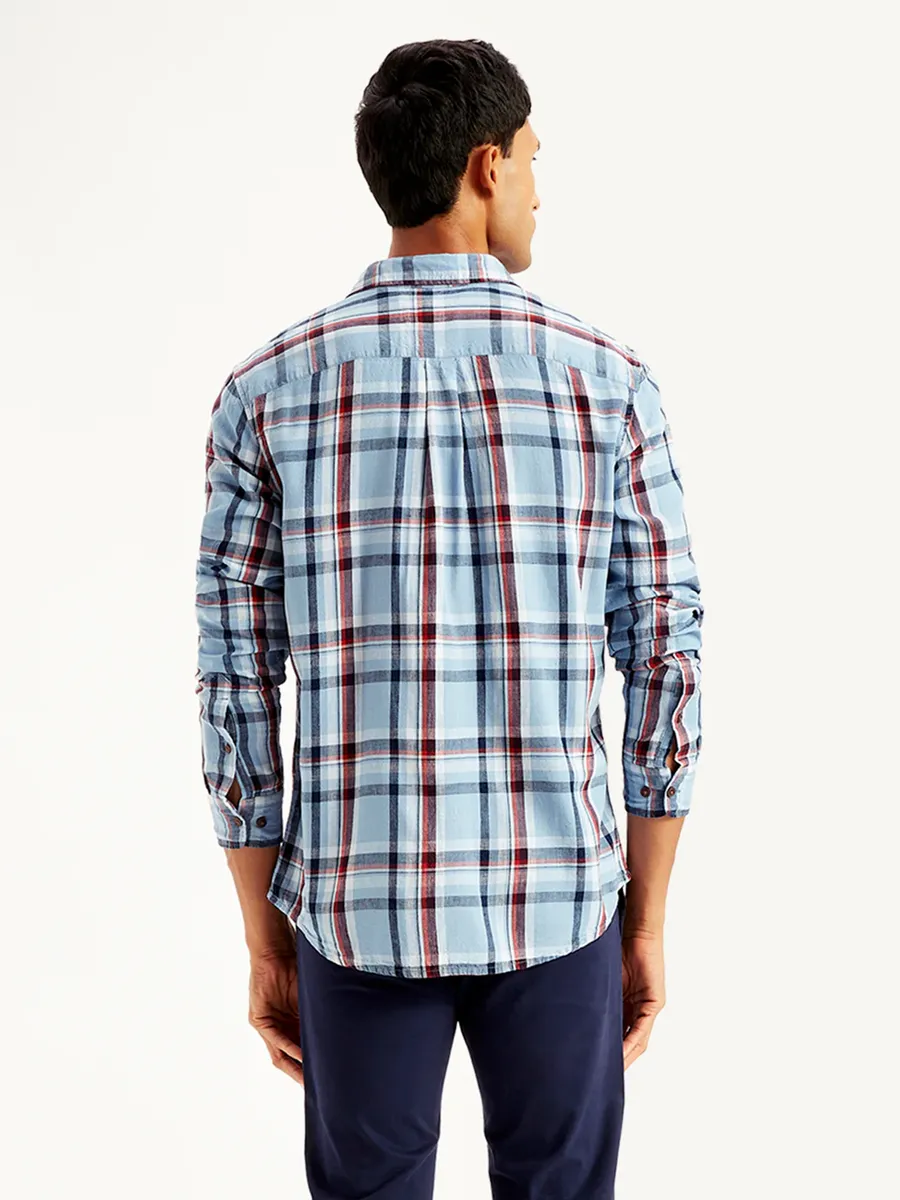 LEVIS casual light blue cotton shirt for men