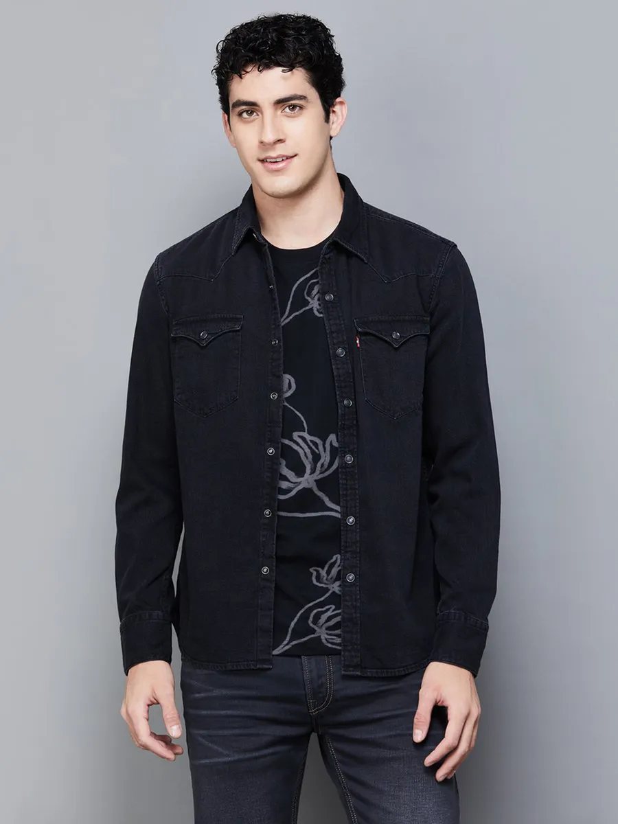 LEVIS charcoal black denim jacket style shirt