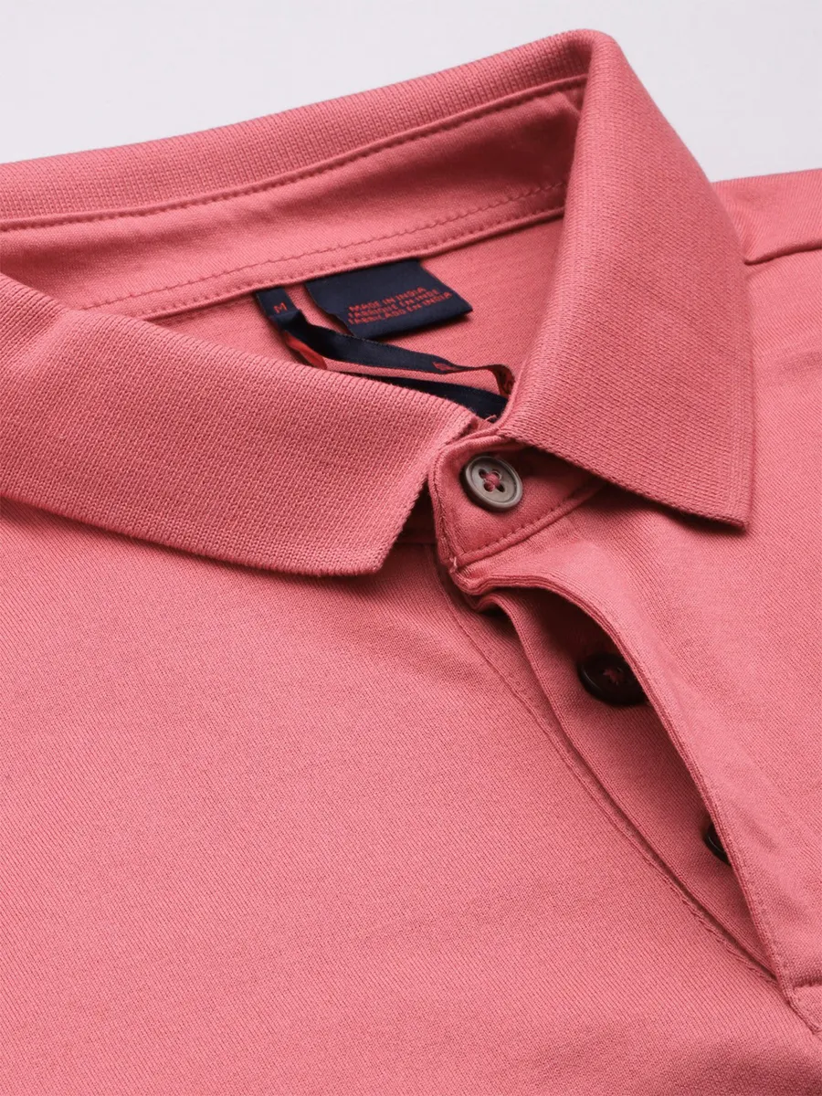 LEVIS coral pink cotton plain t-shirt