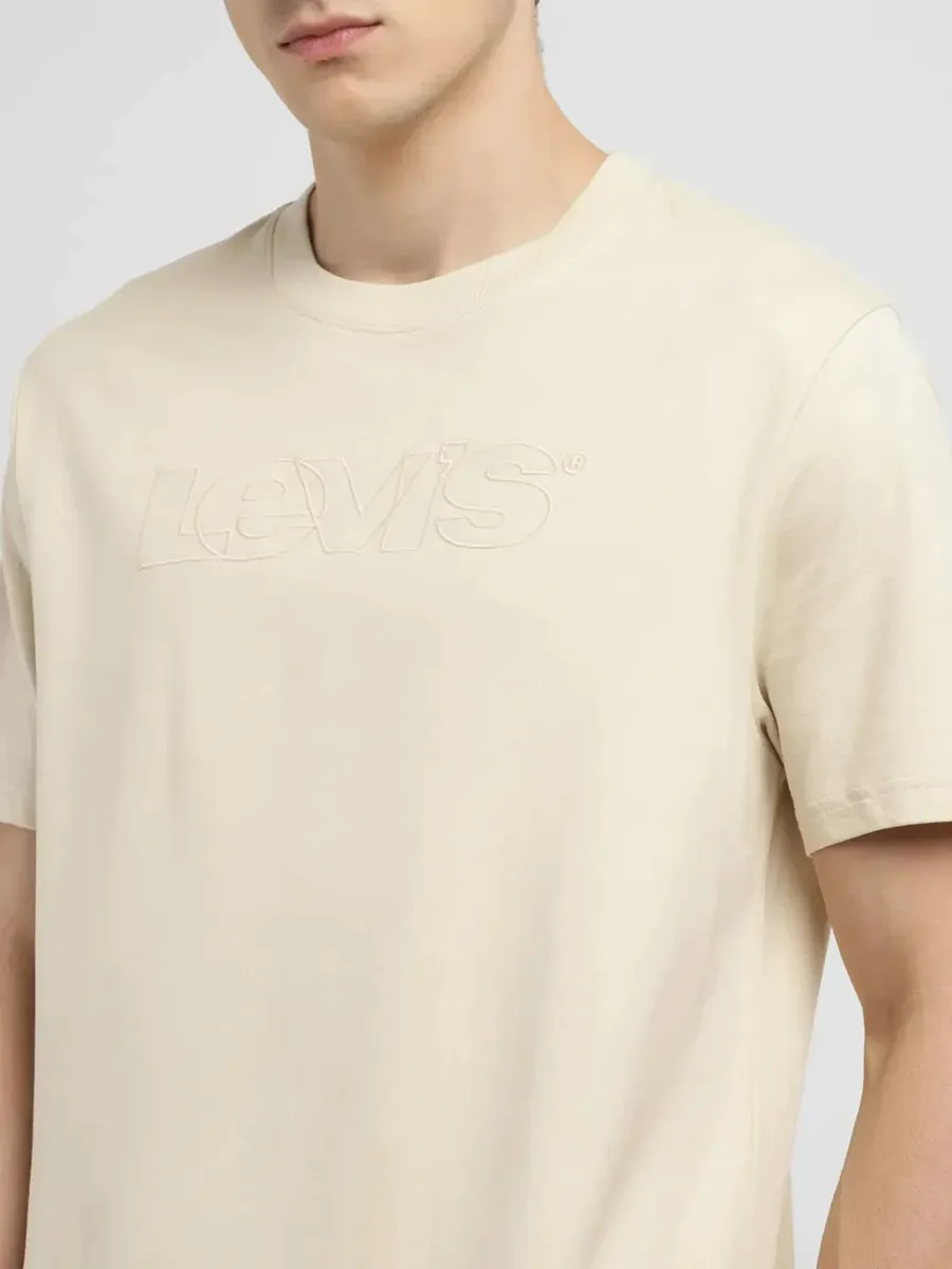 Levis cotton cream slim fit t shirt