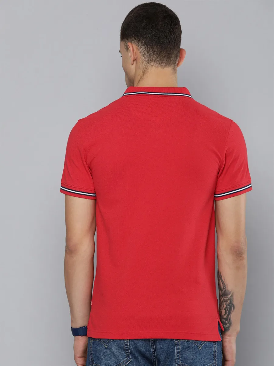 Levis cotton red plain polo t shirt