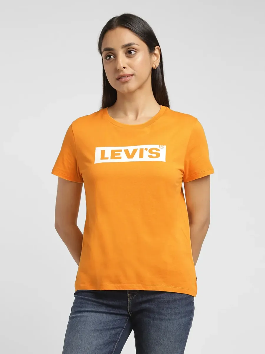 Levis cotton yellow half sleeves t shirt