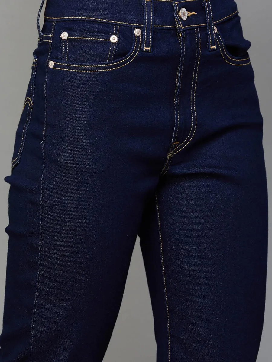 LEVIS dark blue solid staright fit jeans