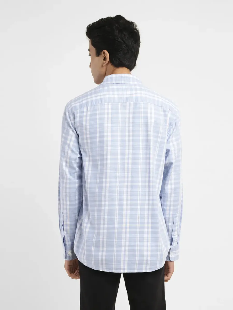 Levis light blue cotton checks shirt