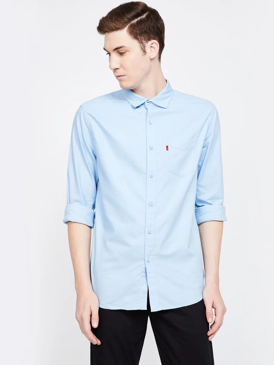 Levis light blue plain cotton shirt