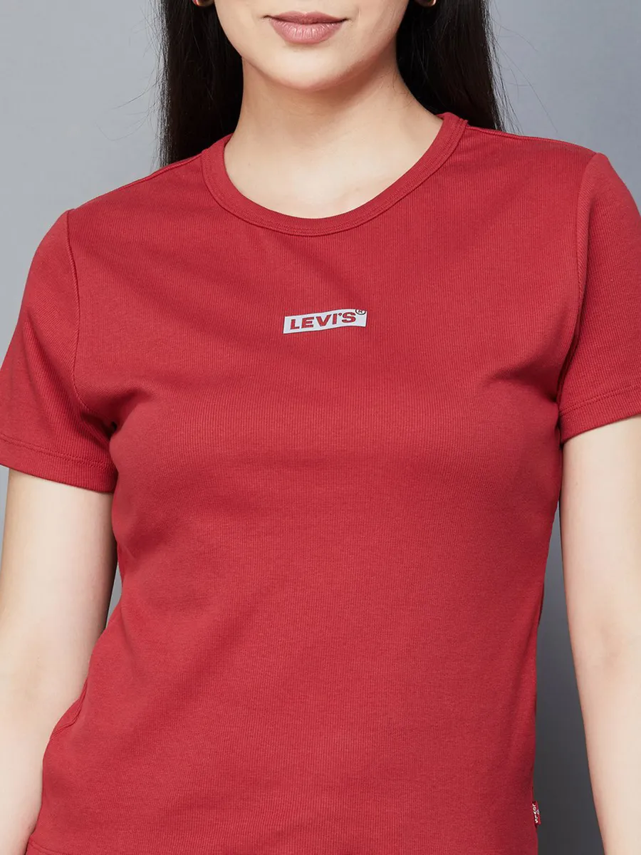 LEVIS maroon t-shirt in cotton with brand name