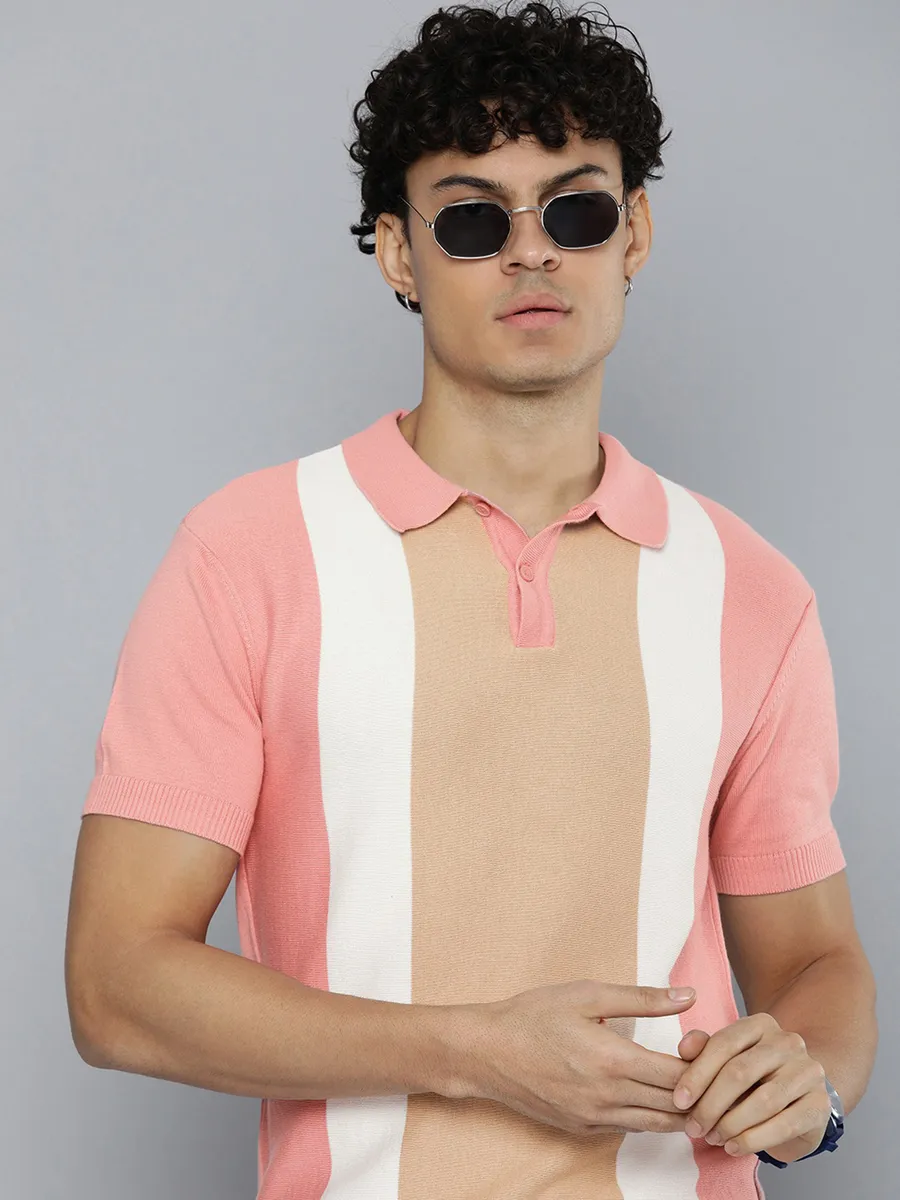 Levis pink cotton color block t-shirt