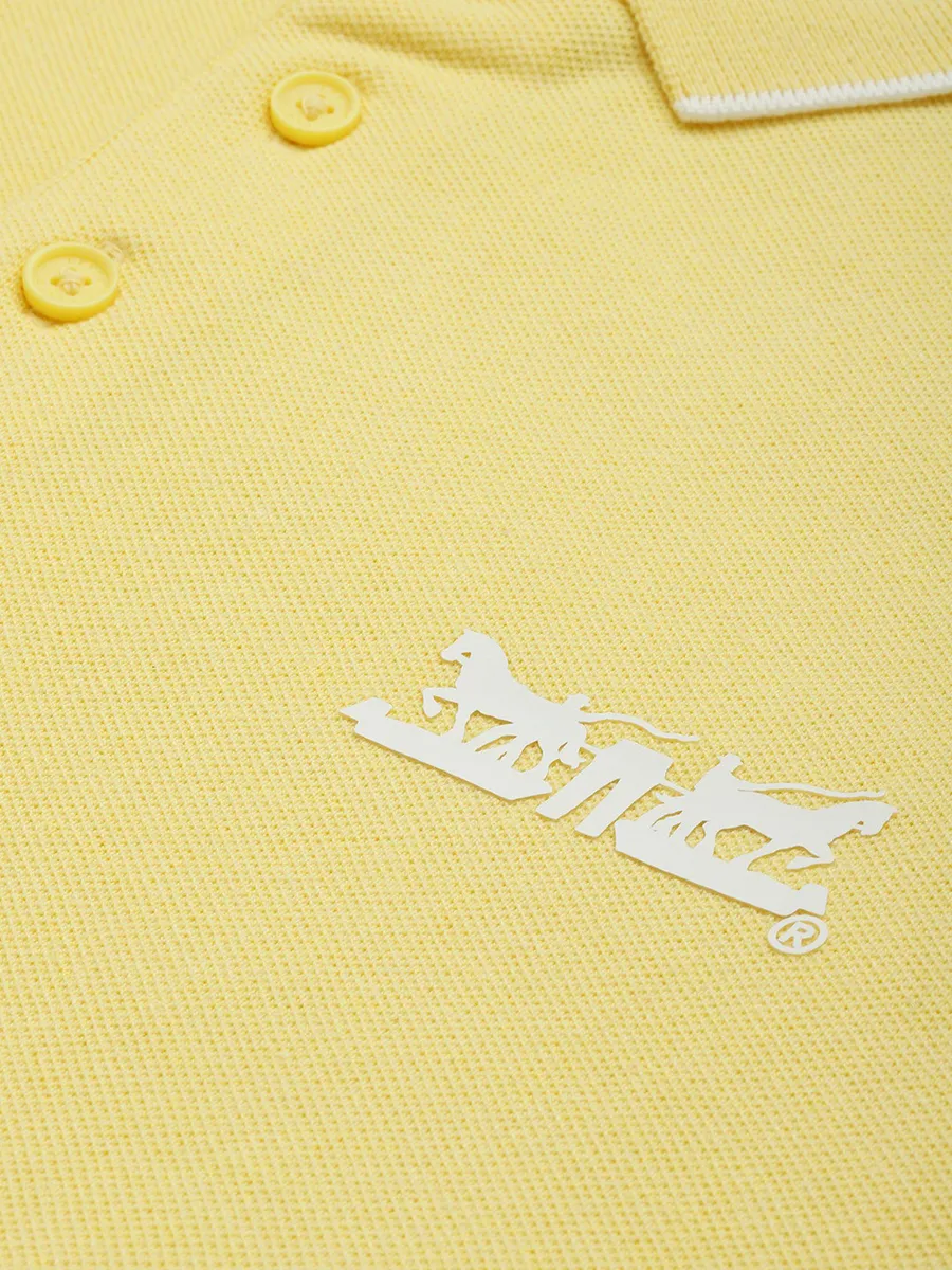 LEVIS plain yellow cotton slim fit t-shirt