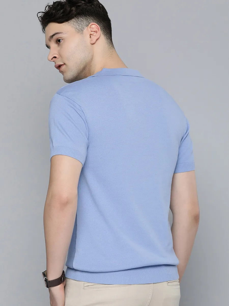 Levis sky blue color block cotton t-shirt
