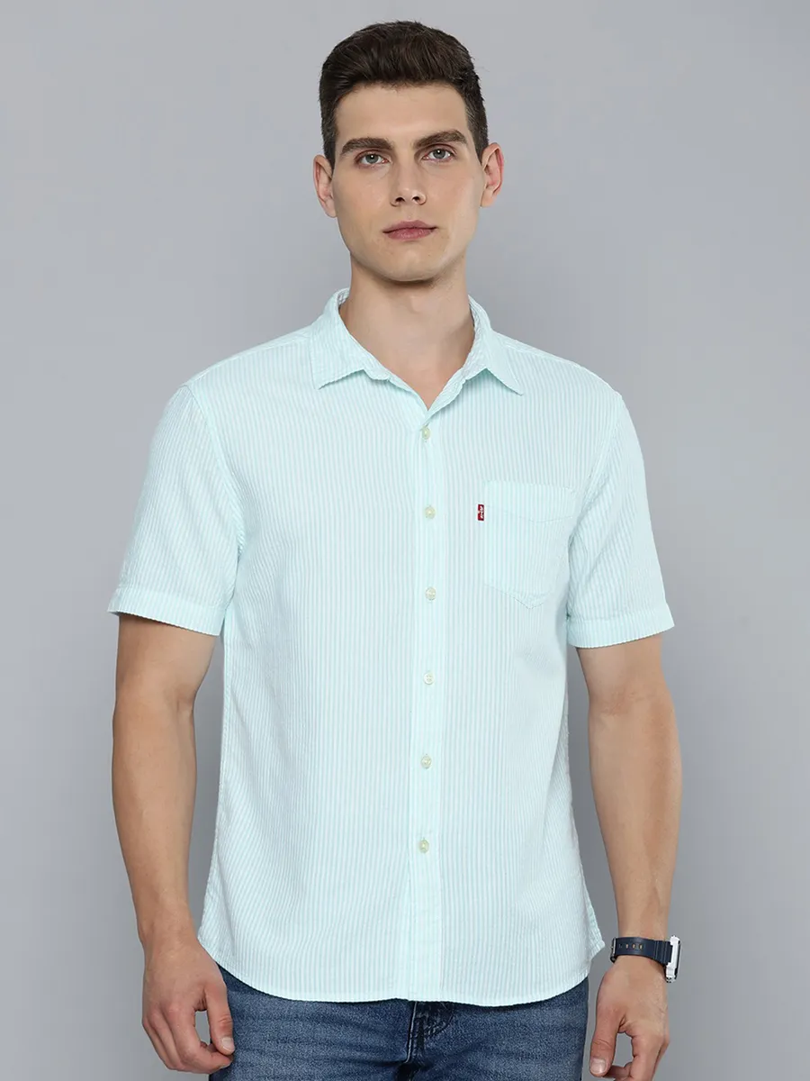 LEVIS sky blue stripe shirt