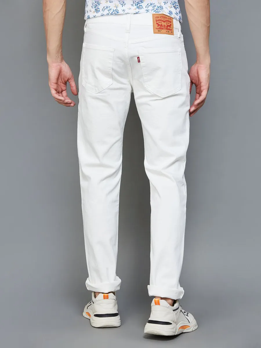 Levis solid 511 slim fit white jeans