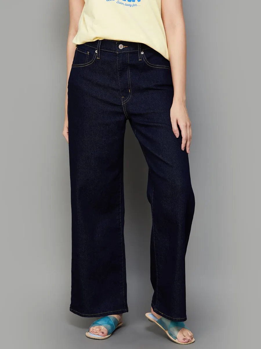 LEVIS solid dark blue loose fit jeans