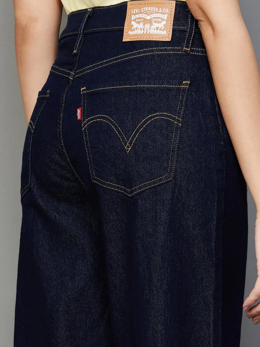 LEVIS solid dark blue loose fit jeans