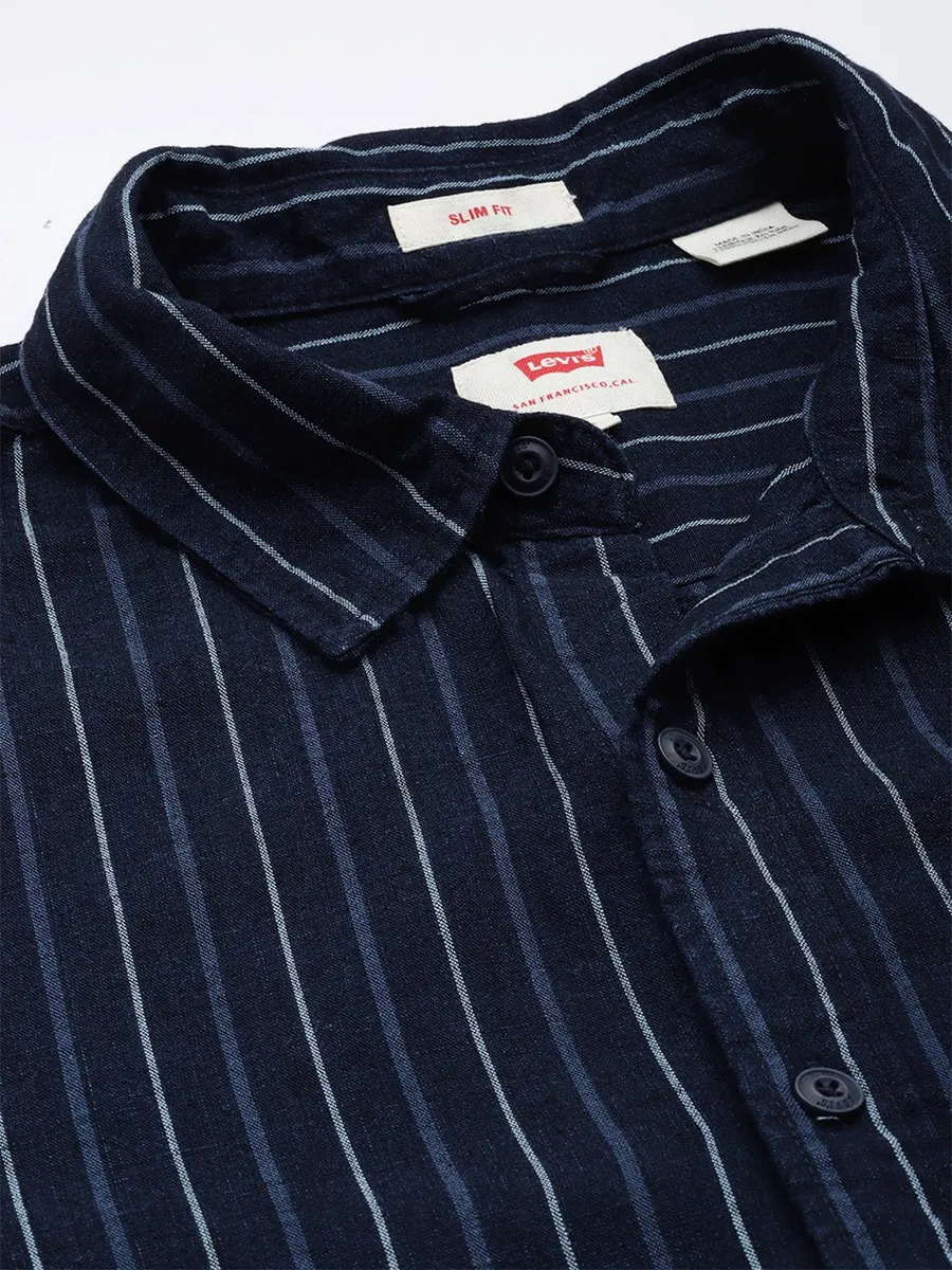 LEVIS stripe navy cotton shirt