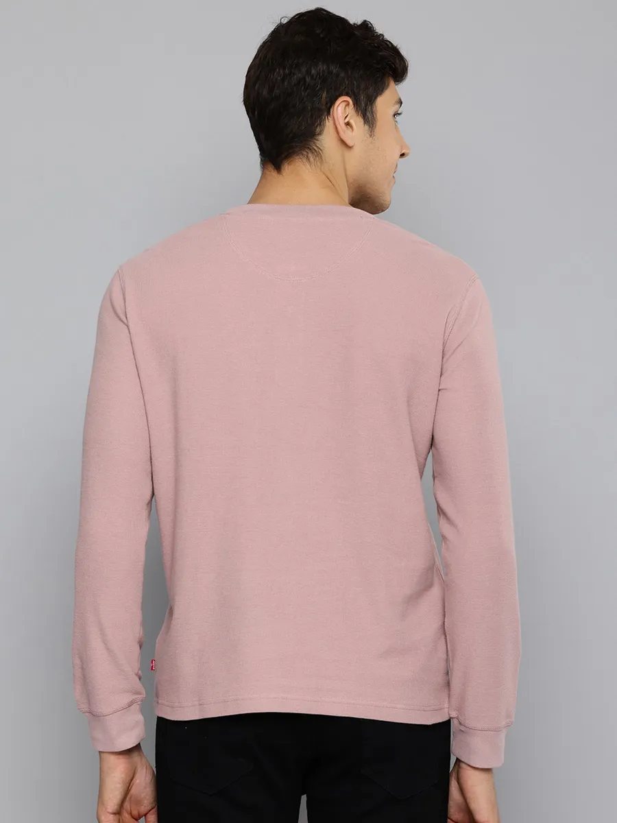 LEVIS textured light peach cotton t-shirt for men
