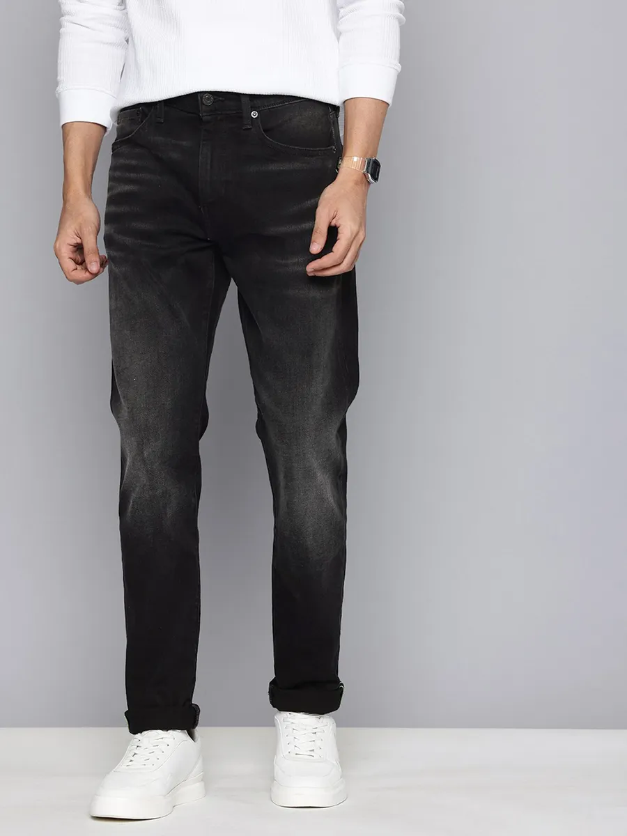 LEVIS washed charcoal black tapered fit denim