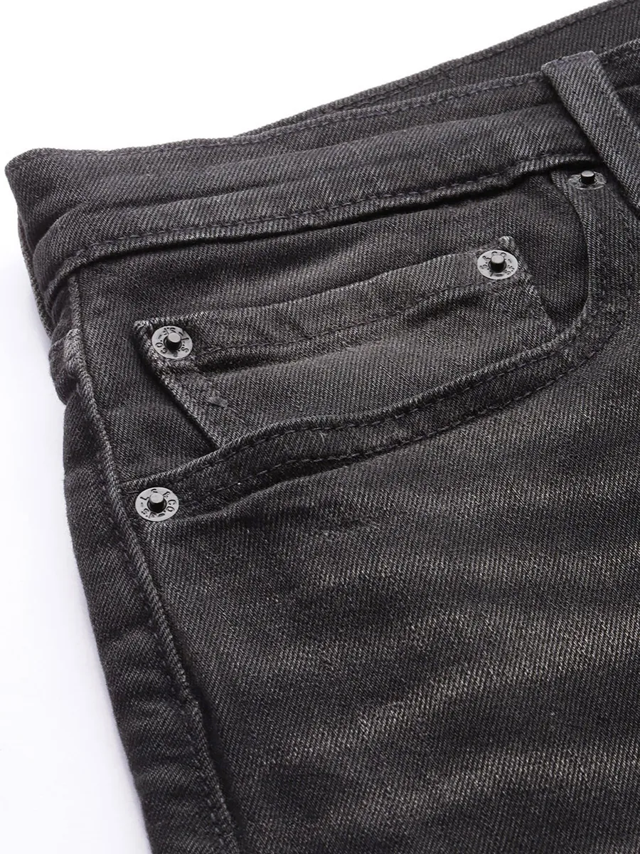 LEVIS washed charcoal black tapered fit denim
