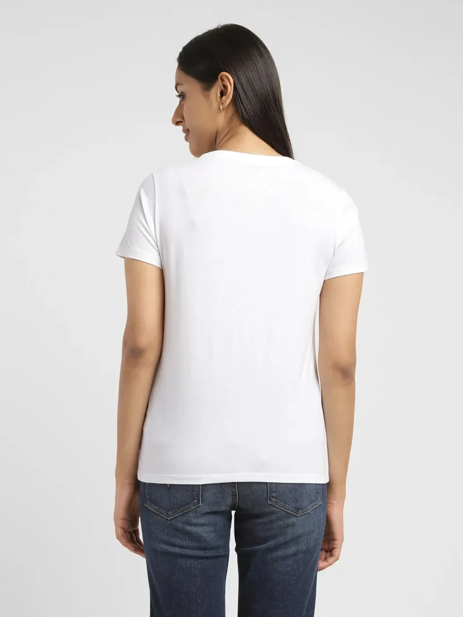 Levis white cotton half sleeves t shirt