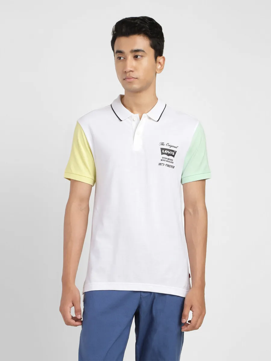 Levis white cotton polo t shirt