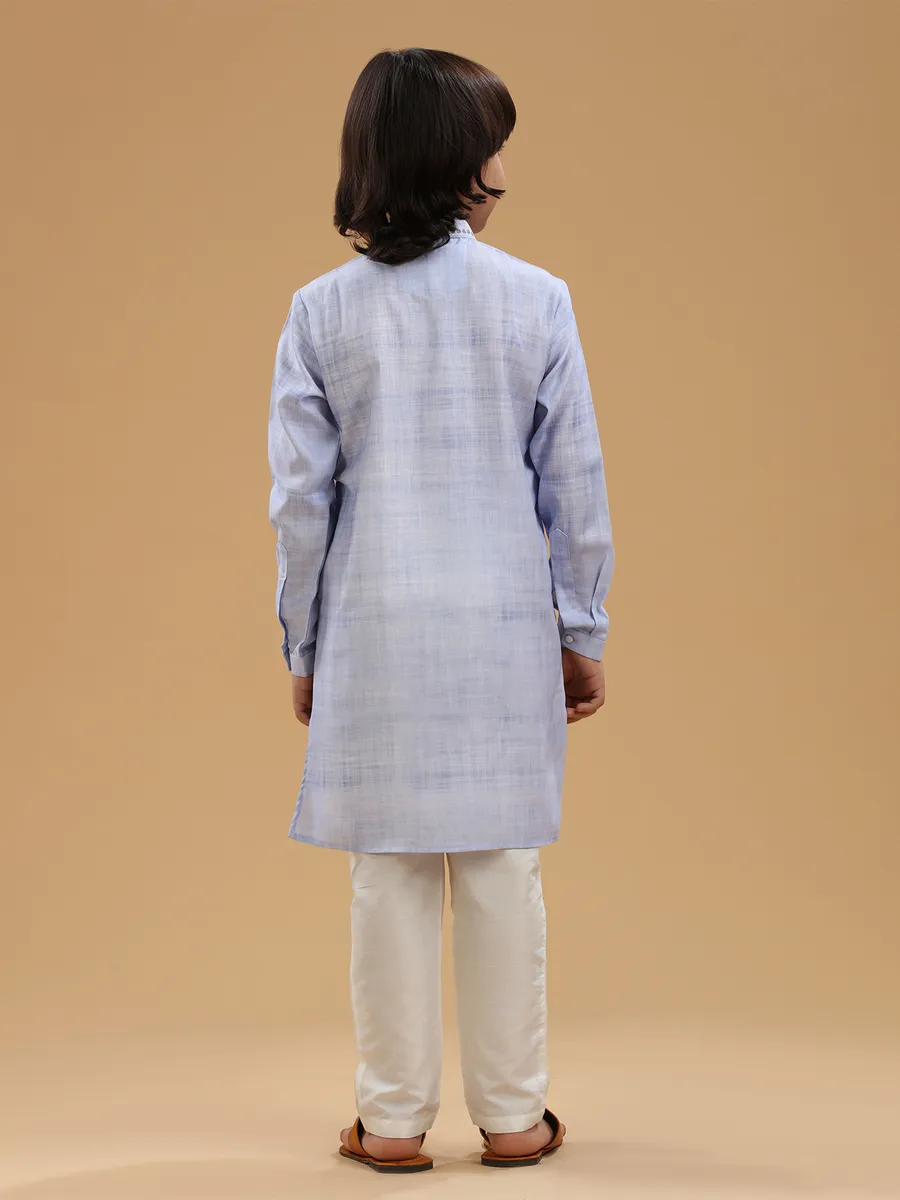 Light blue cotton kurta suit