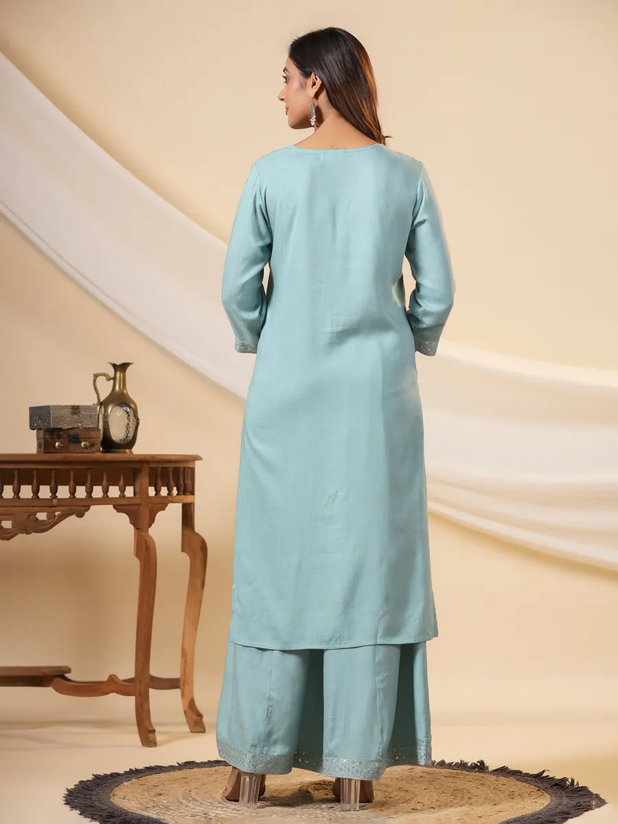 Light blue cotton palazzo set