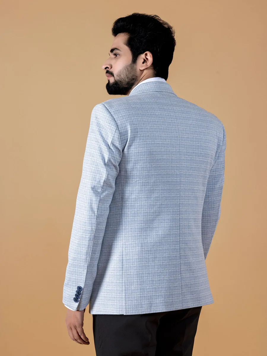 Light blue texture blazer in terry rayon