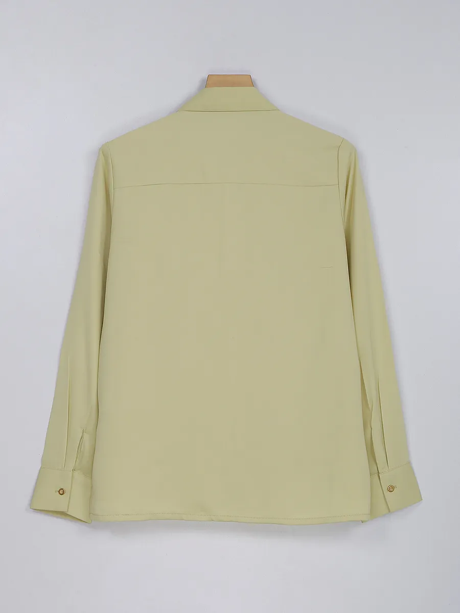 Light green plain casual shirt