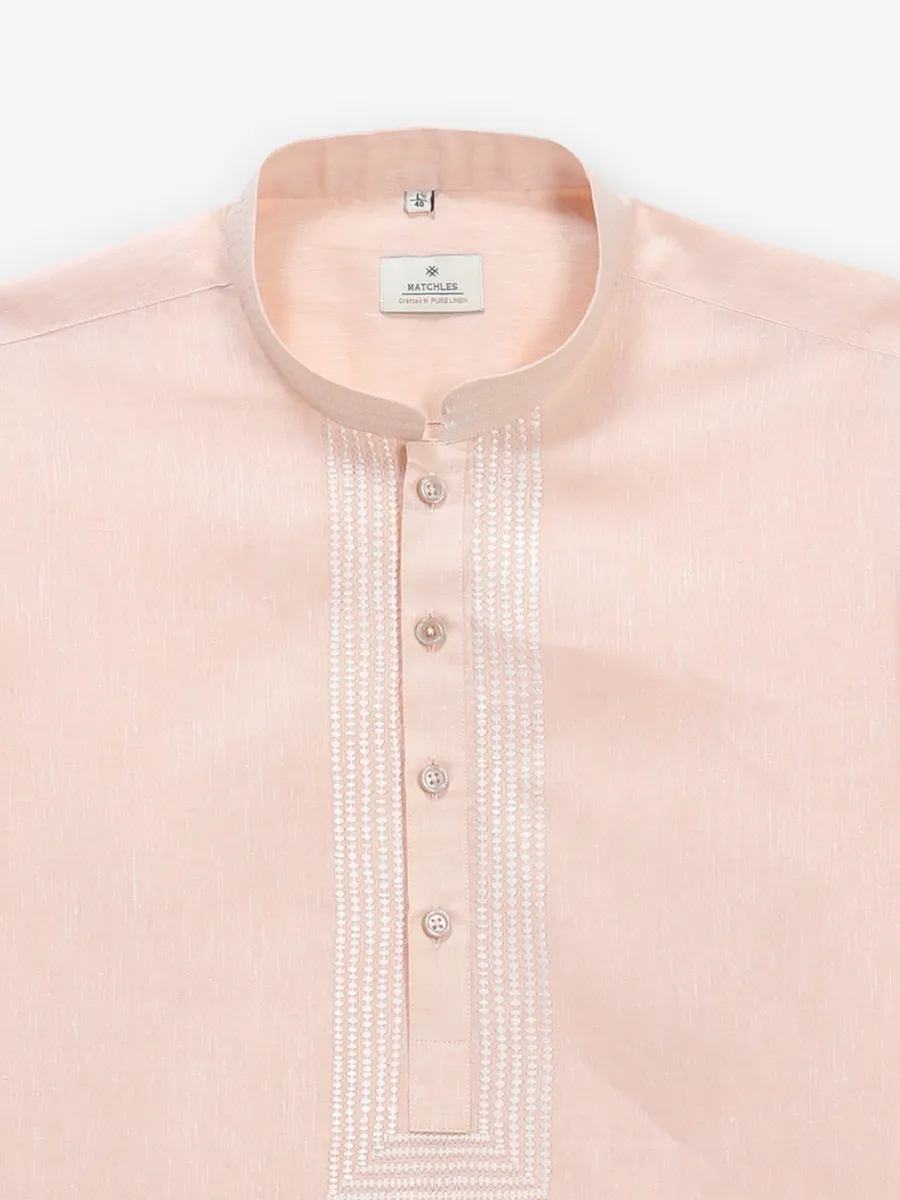 Light peach cotton kurta style shirt