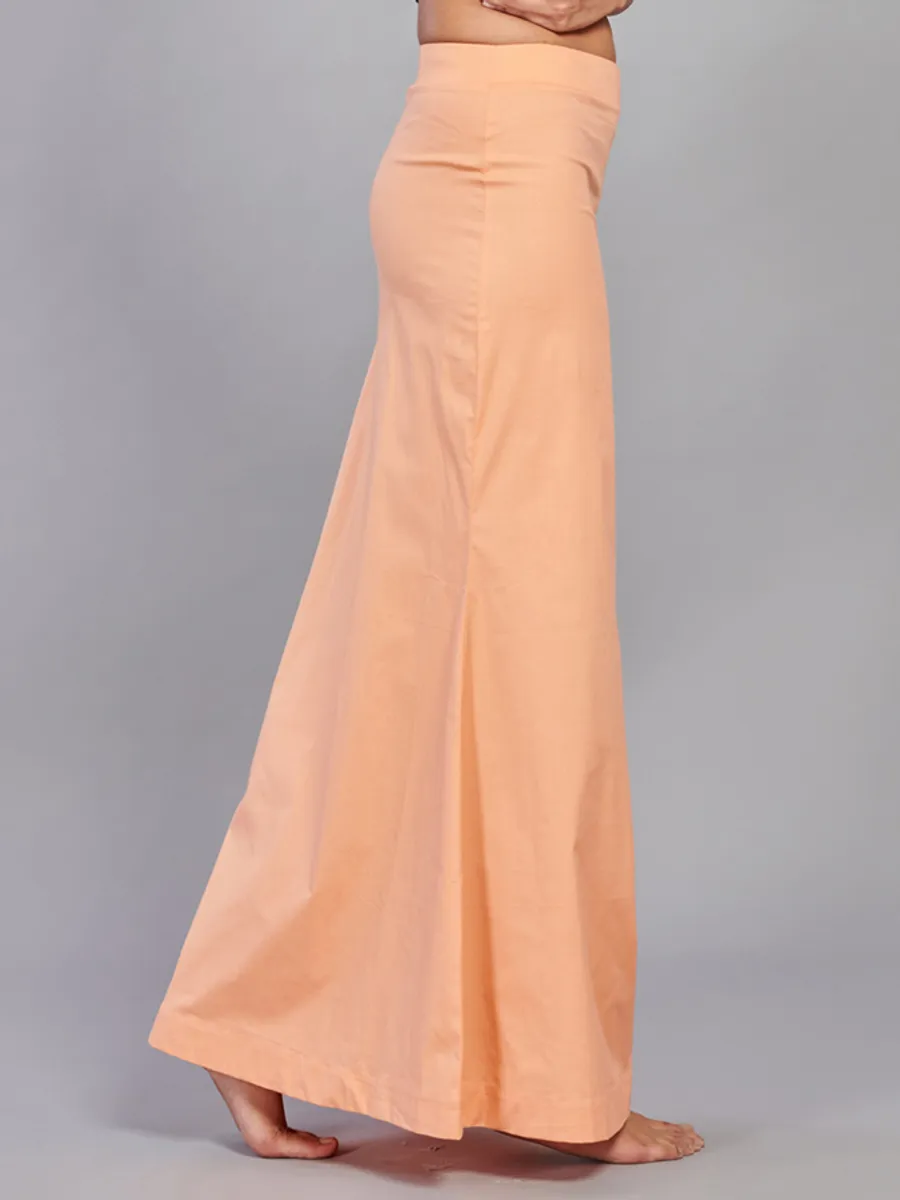 Light peach plain lycra cotton petticoat