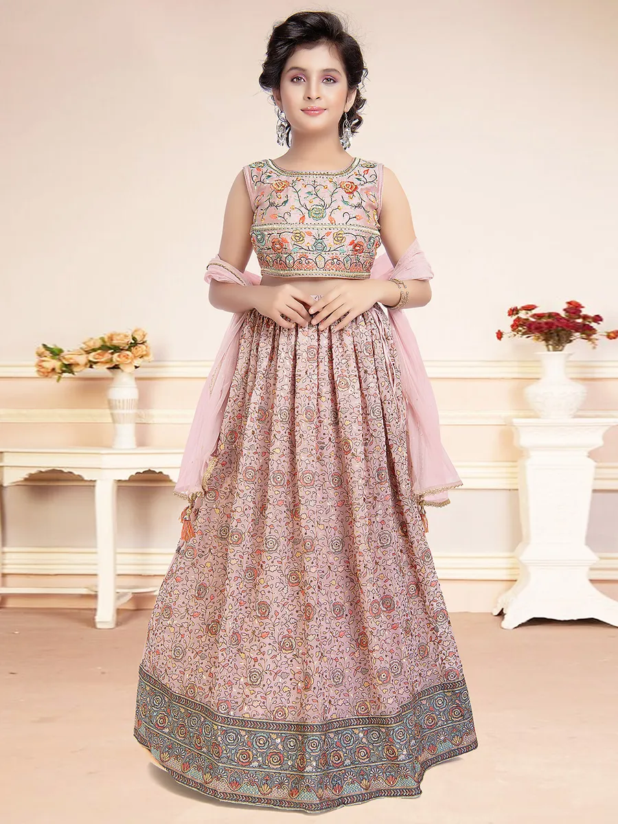 Light pink georgette lehenga choli