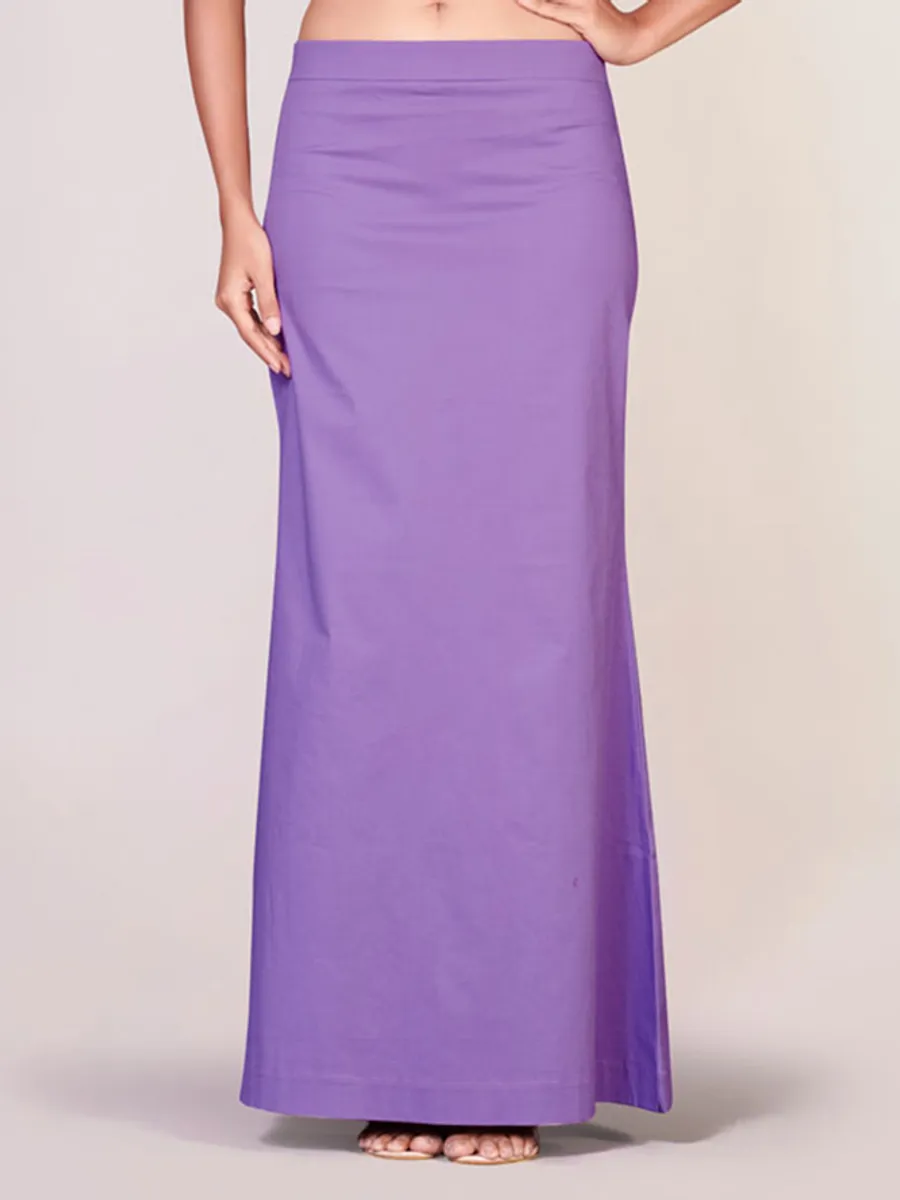 Light purple plain lycra cotton petticoat