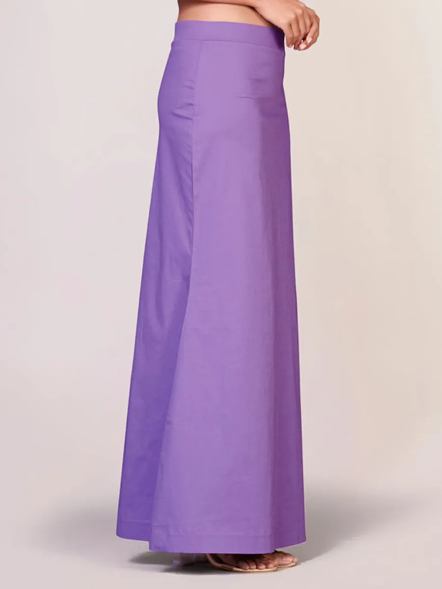 Light purple plain lycra cotton petticoat