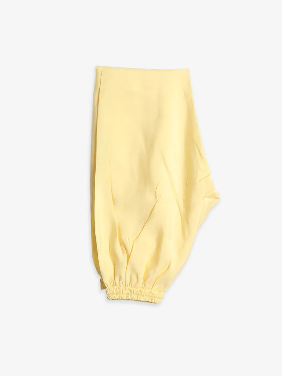 Light yellow silk printed waiscoat set