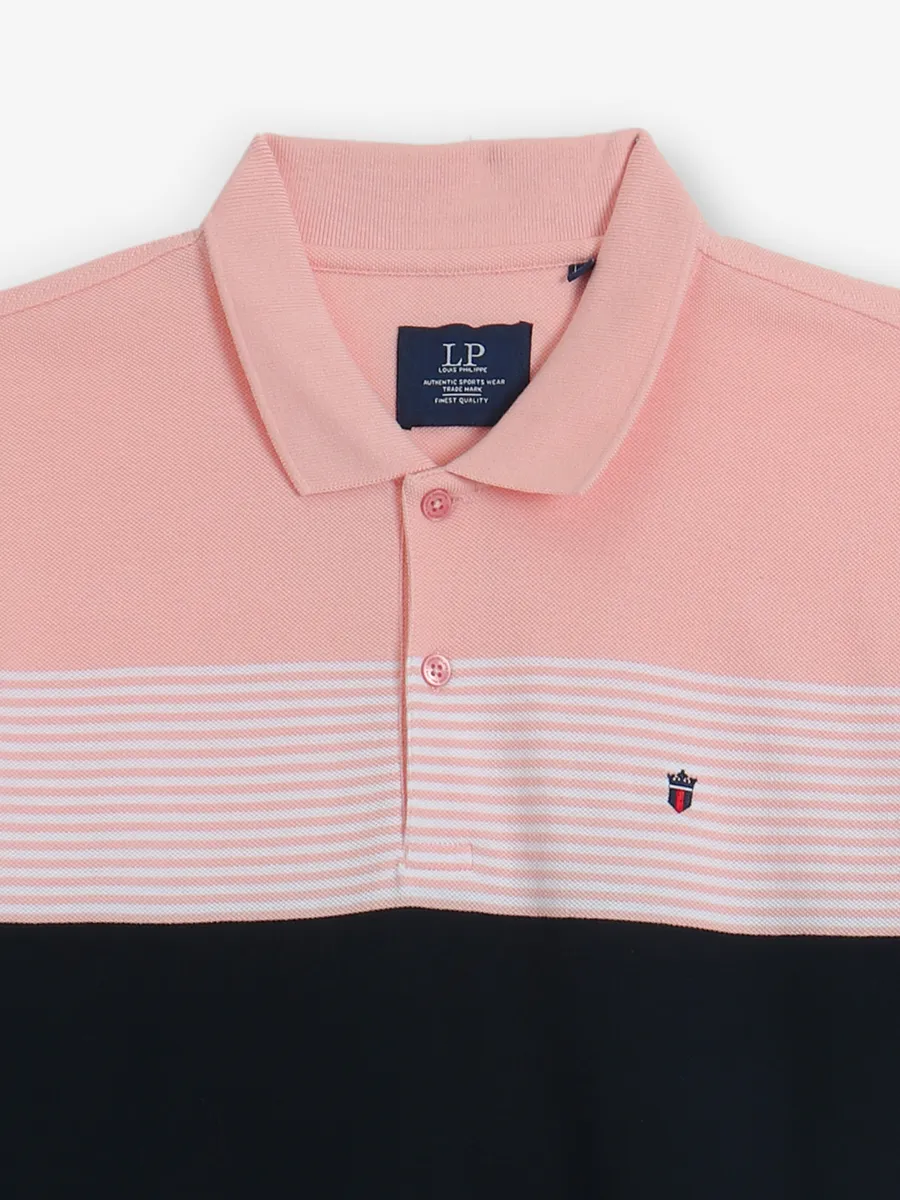 LOUIS PHILIPPE black cotton polo t-shirt
