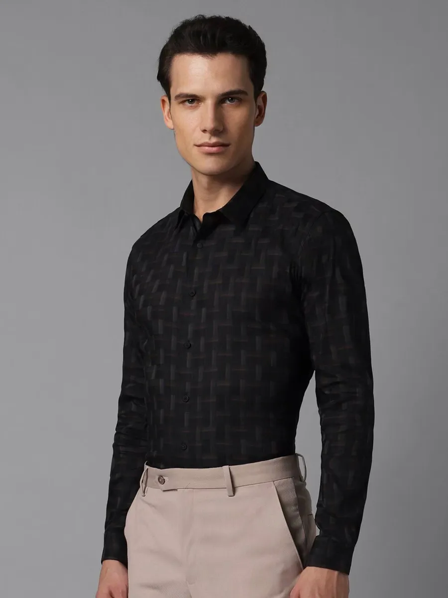 LOUIS PHILIPPE black printed cotton shirt