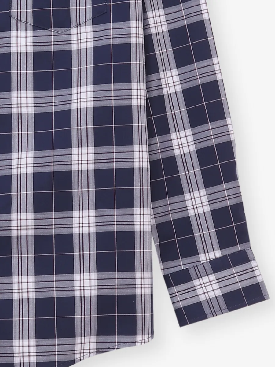 LOUIS PHILIPPE blue check shirt