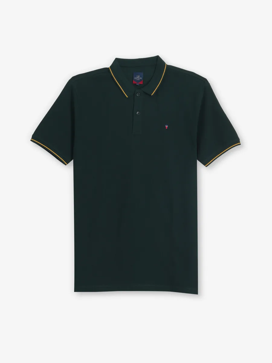 LOUIS PHILIPPE bottle green cotton t-shirt